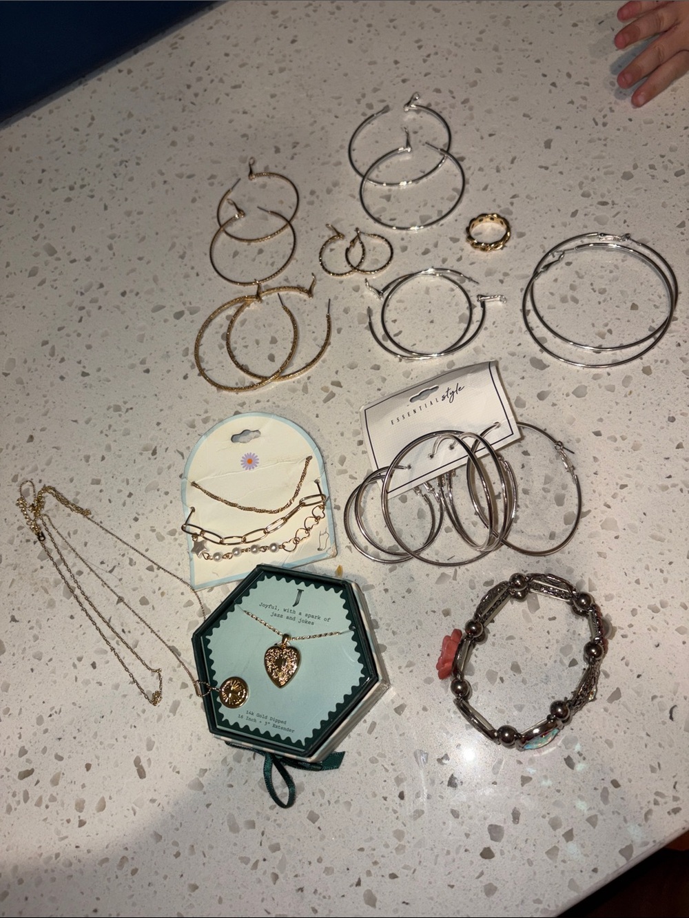 Mixed jewelry bundle - earrings necklace ring! Great deal!